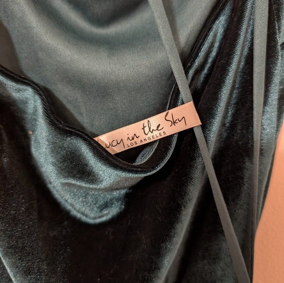 Lucy In The Sky Velvet Maxi Dress in Emerald Green Dress Size Small - Picture 4 of 5